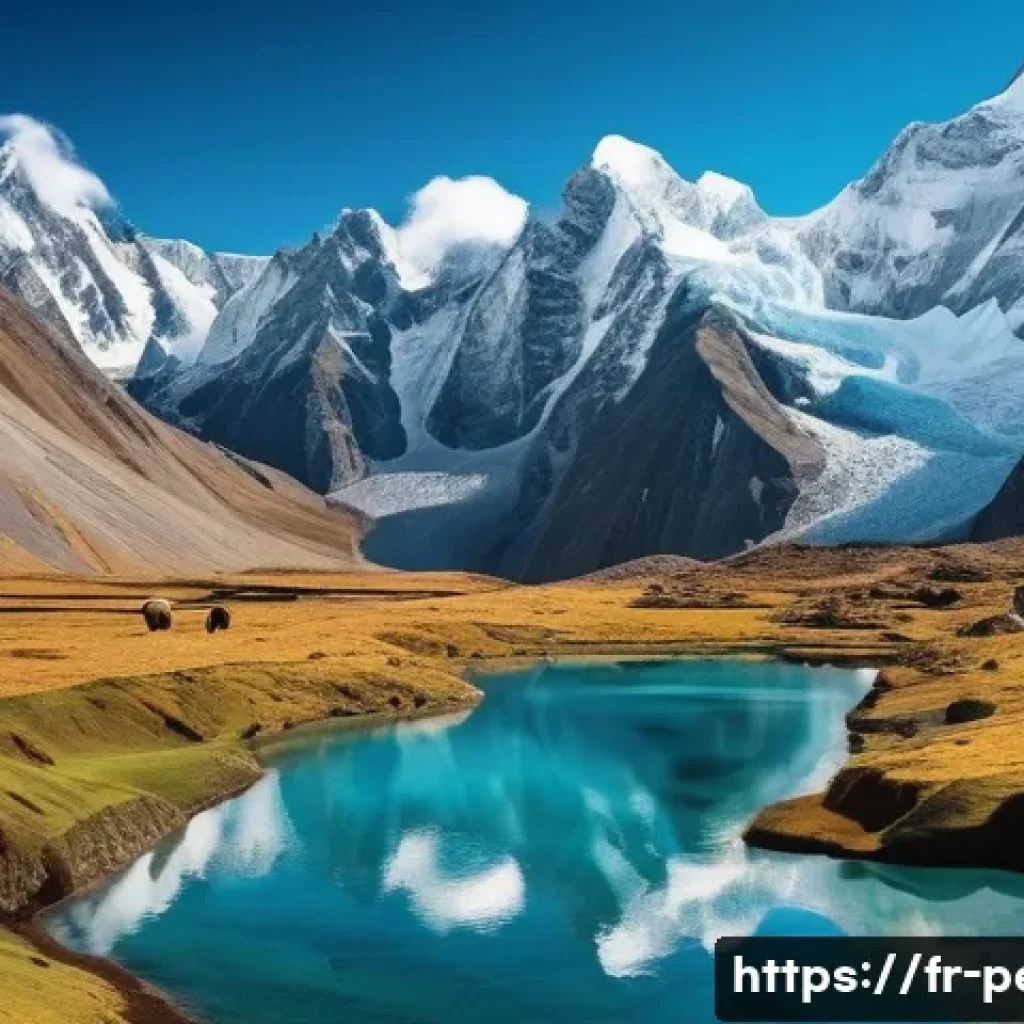페루에서 추천하는 트레킹 코스 - The Majesty of Huayhuash: A Glacier-Fed Paradise**

"A panoramic, awe-inspiring view of the Cordille...
