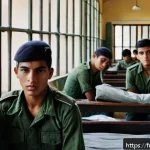 페루의 대표적인 문학 작품 - A gritty scene inside a 1960s Peruvian military academy dormitory: young male cadets in neatly worn ...