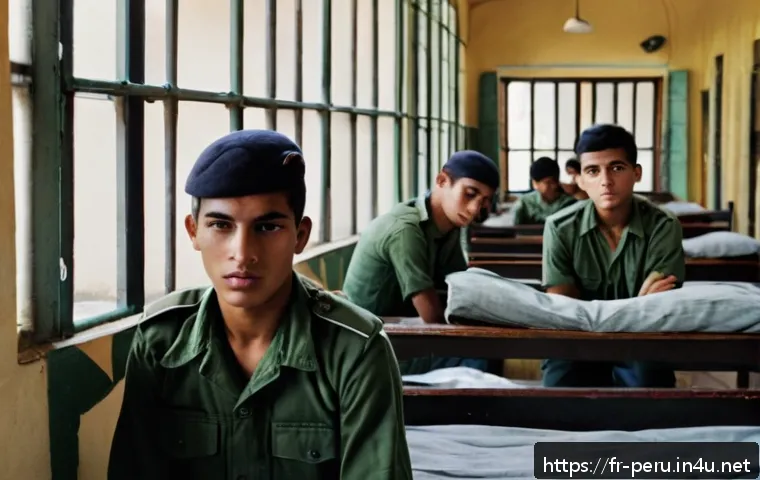 페루의 대표적인 문학 작품 - A gritty scene inside a 1960s Peruvian military academy dormitory: young male cadets in neatly worn ...